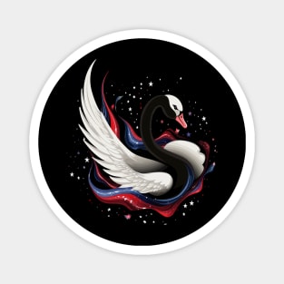 Patriotic Swan Magnet